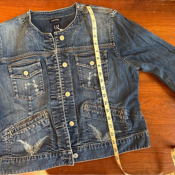 Custom Botanical Art | Upcycled GAP Jean Jacket | Forestcore Statement Piece - Picture 10 of 12